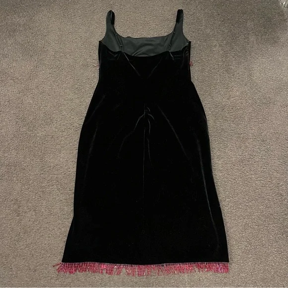 Y2K Betsey Johnson Velvet Beaded Midi Dress - Picture 3 of 7